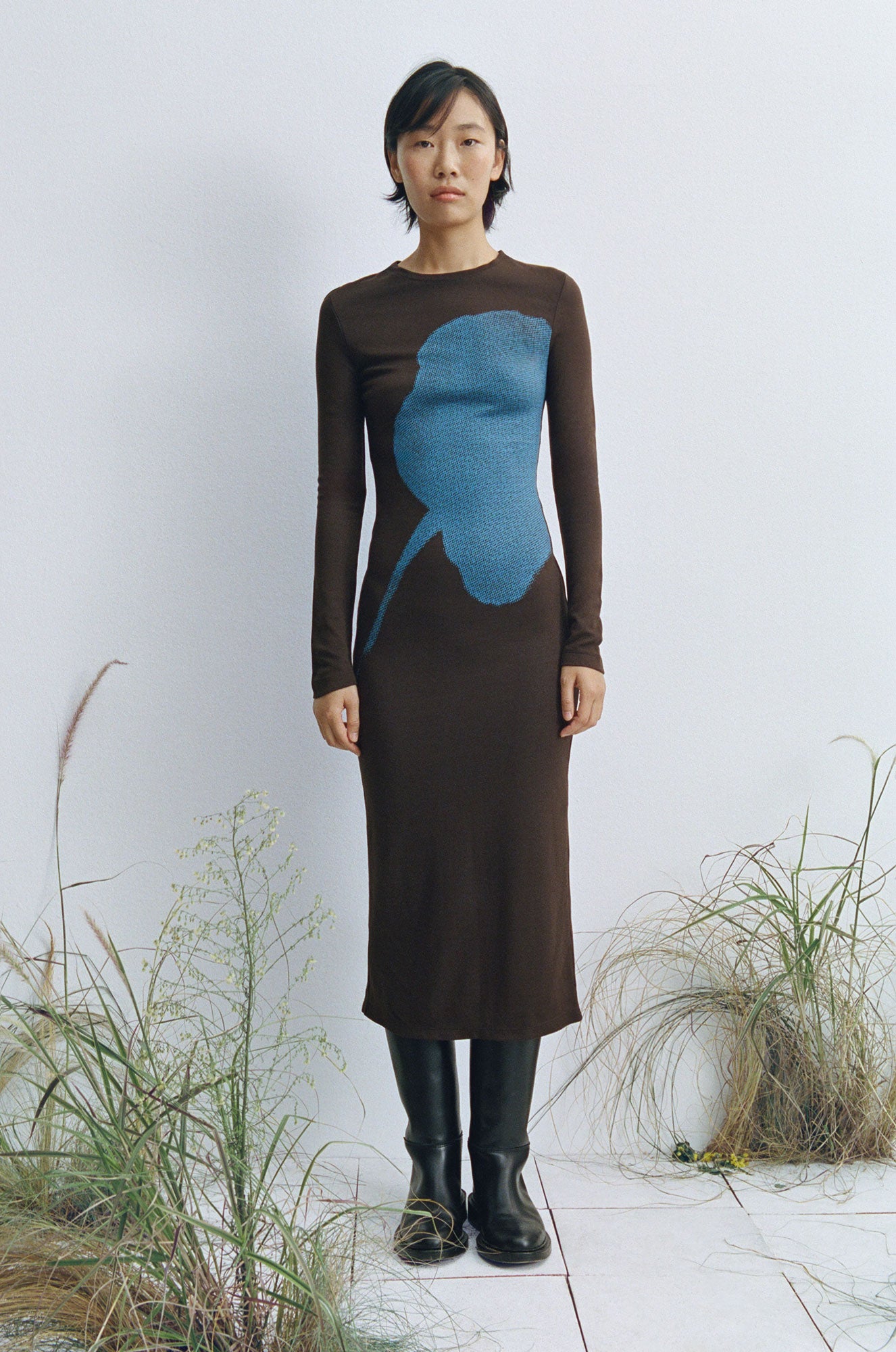 Brown flower Helen dress