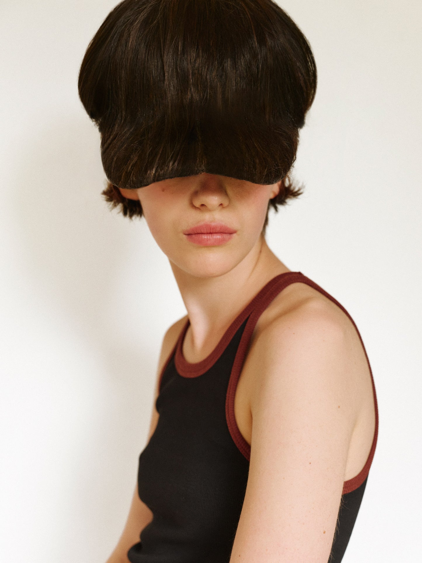 Top halter negro contraste marrón Harriet