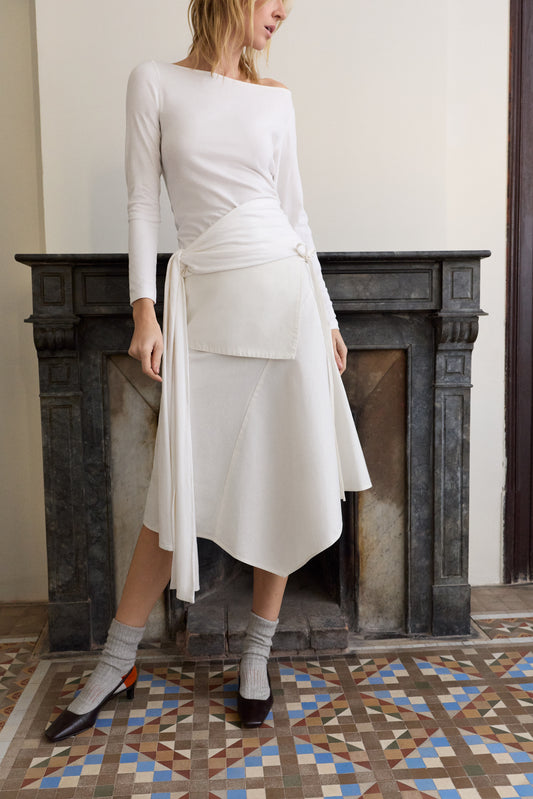 Falda midi blanca Benita