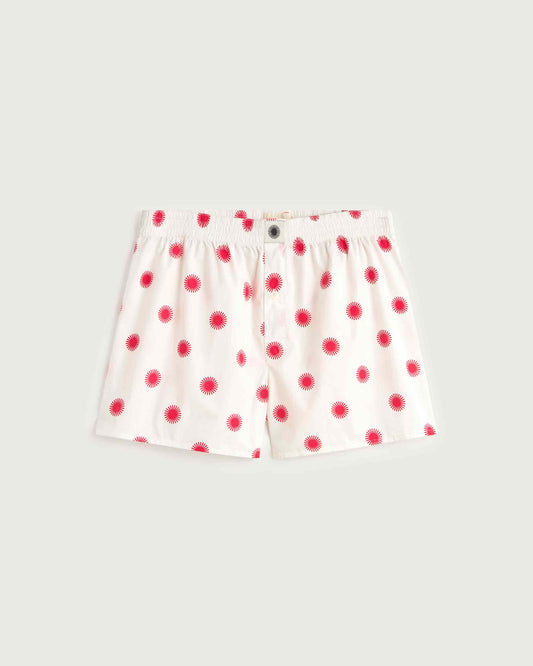 Boxers blancos sol rojo sostenible silueta - 1