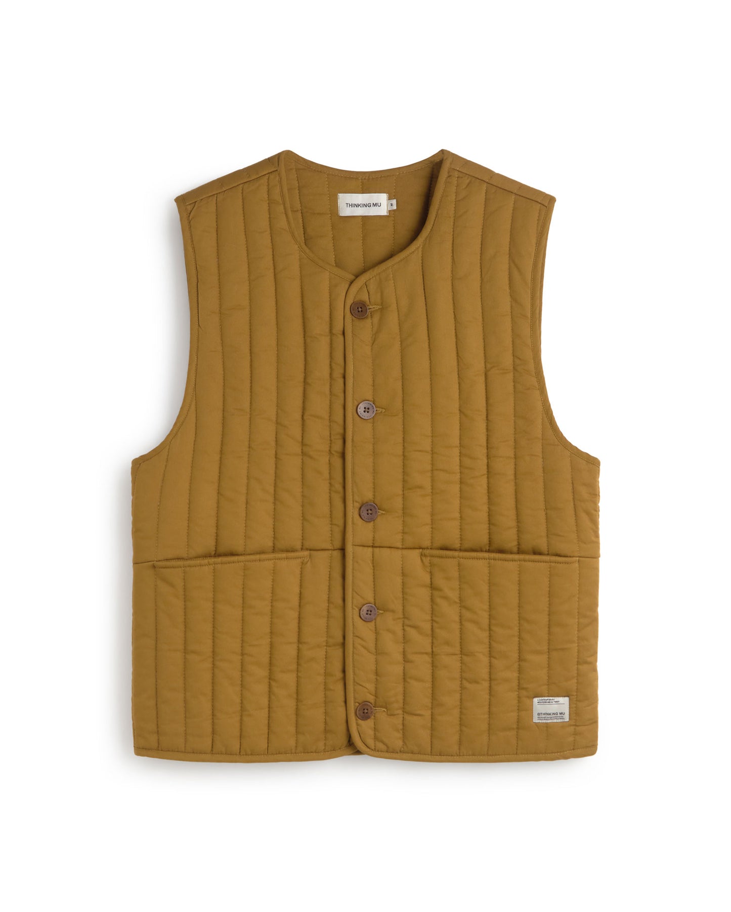 Chaleco acolchado amarillo Jon sostenible silueta - 1