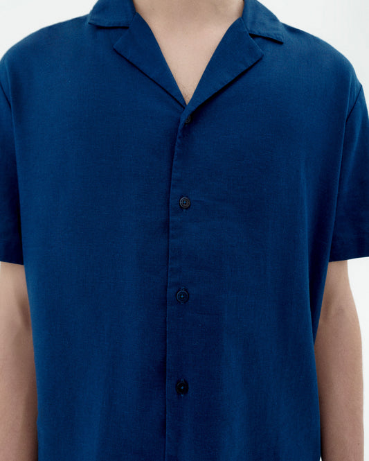 Camisa azul hemp Jules sostenible-2