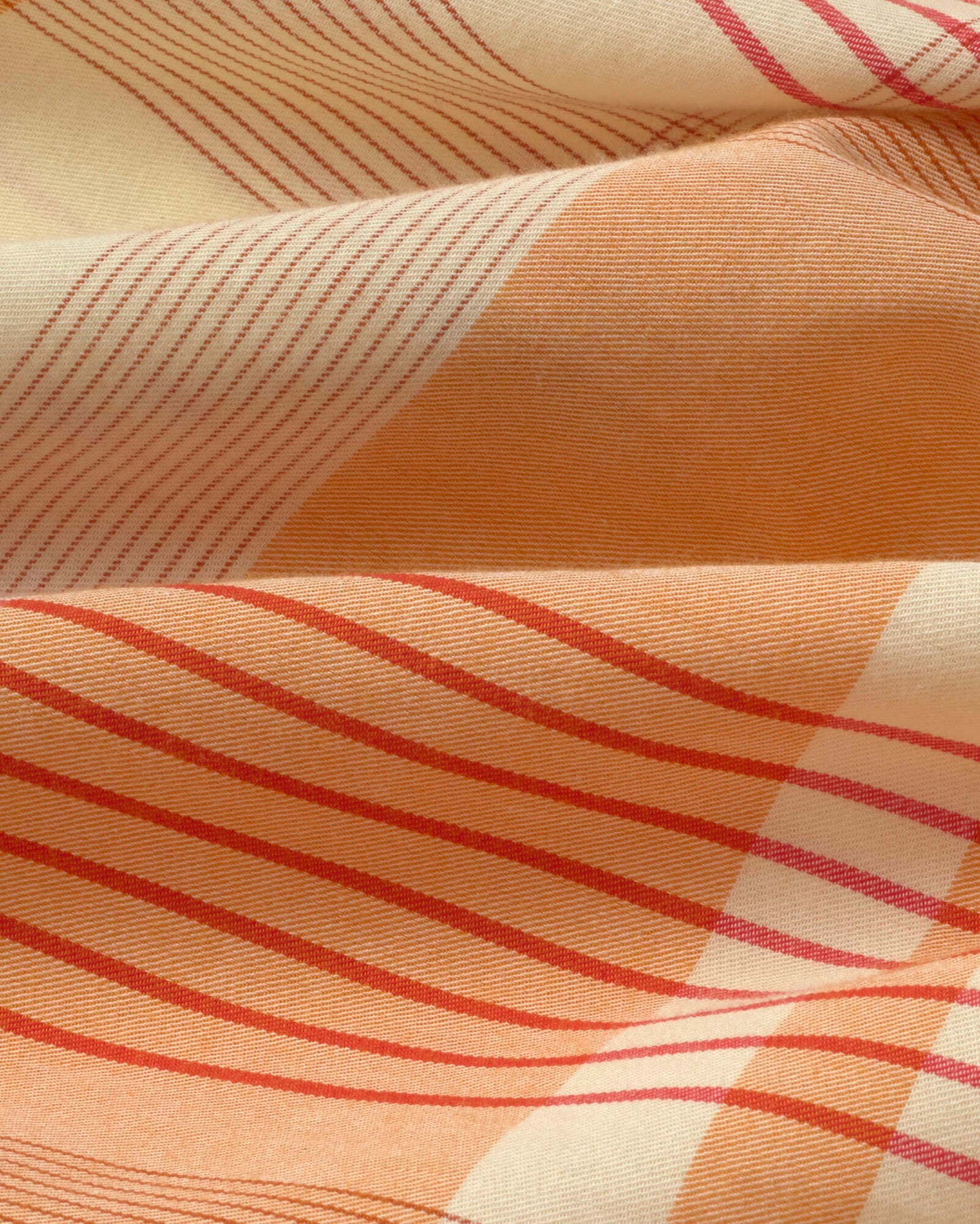 Camisa cuadros naranja Tom sostenible silueta - 2