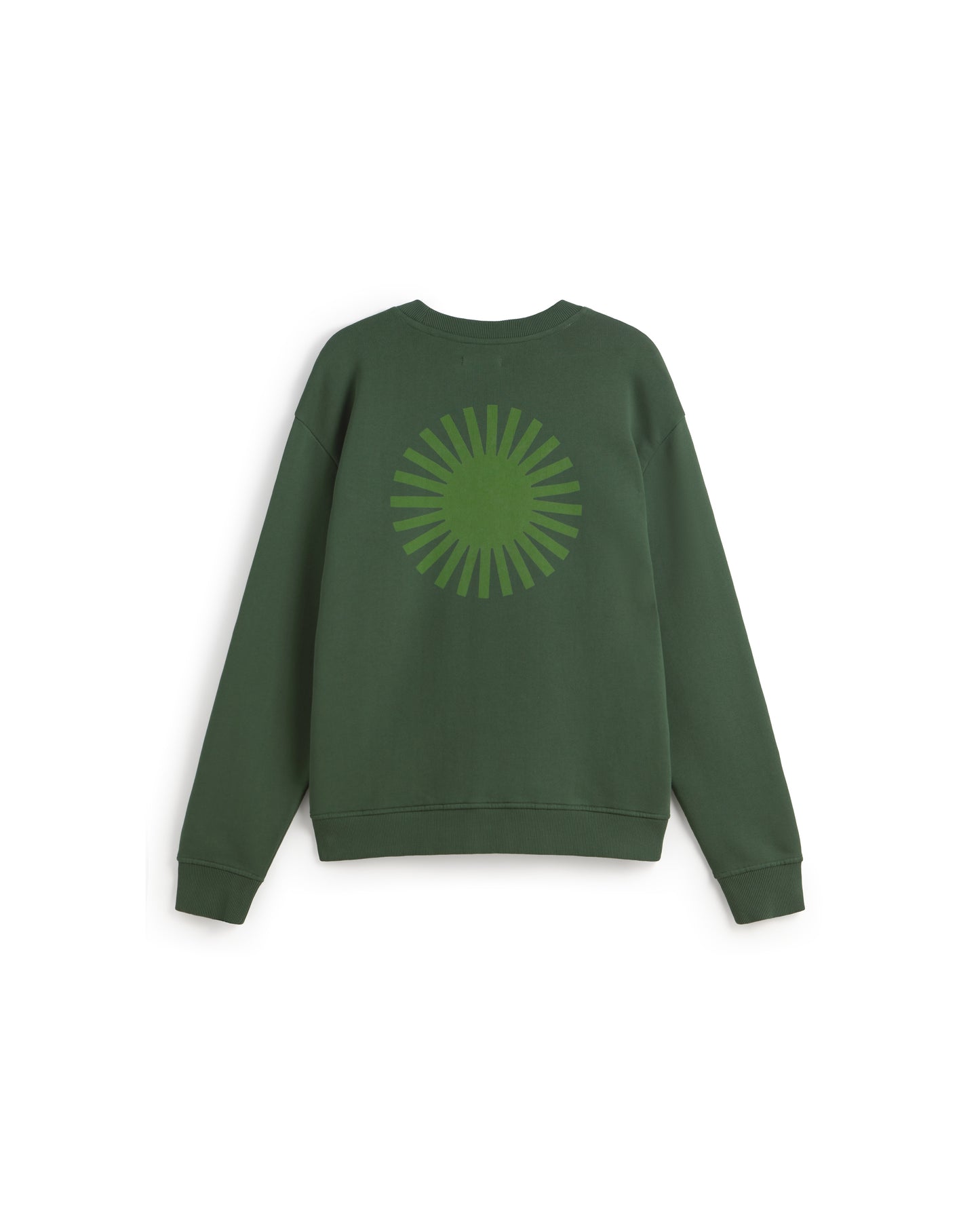 Sudadera verde sol verde espalda Leon sostenible silueta - 2