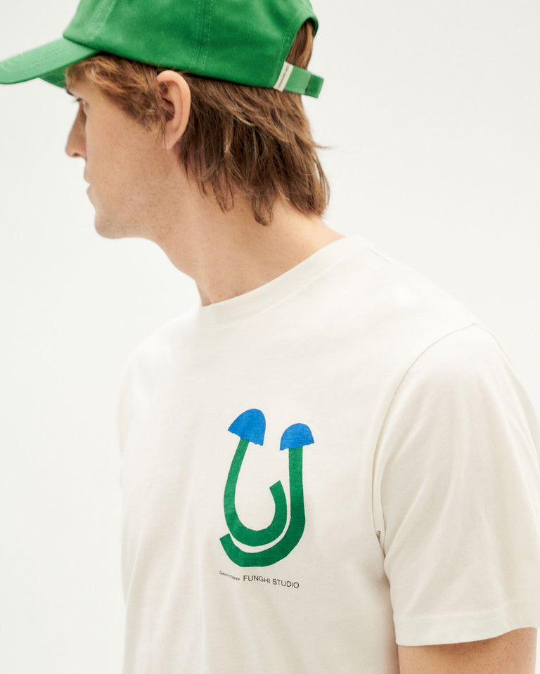 Camiseta blanca Funghi 2 sostenible-3