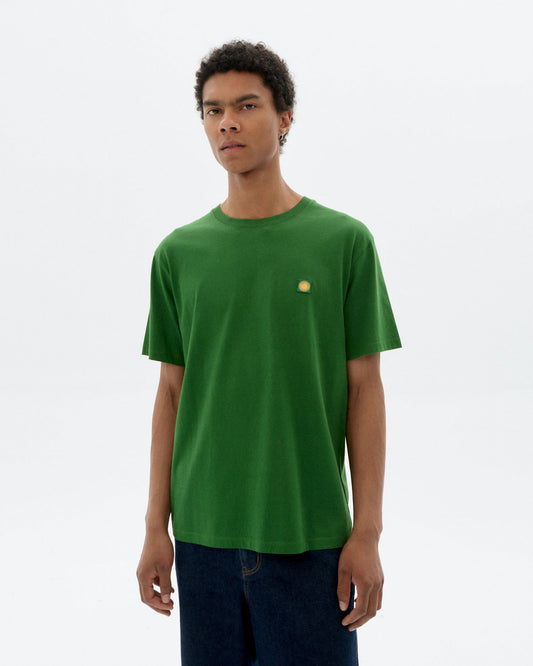 Camiseta verde sol espalda amarillo sostenible - 1
