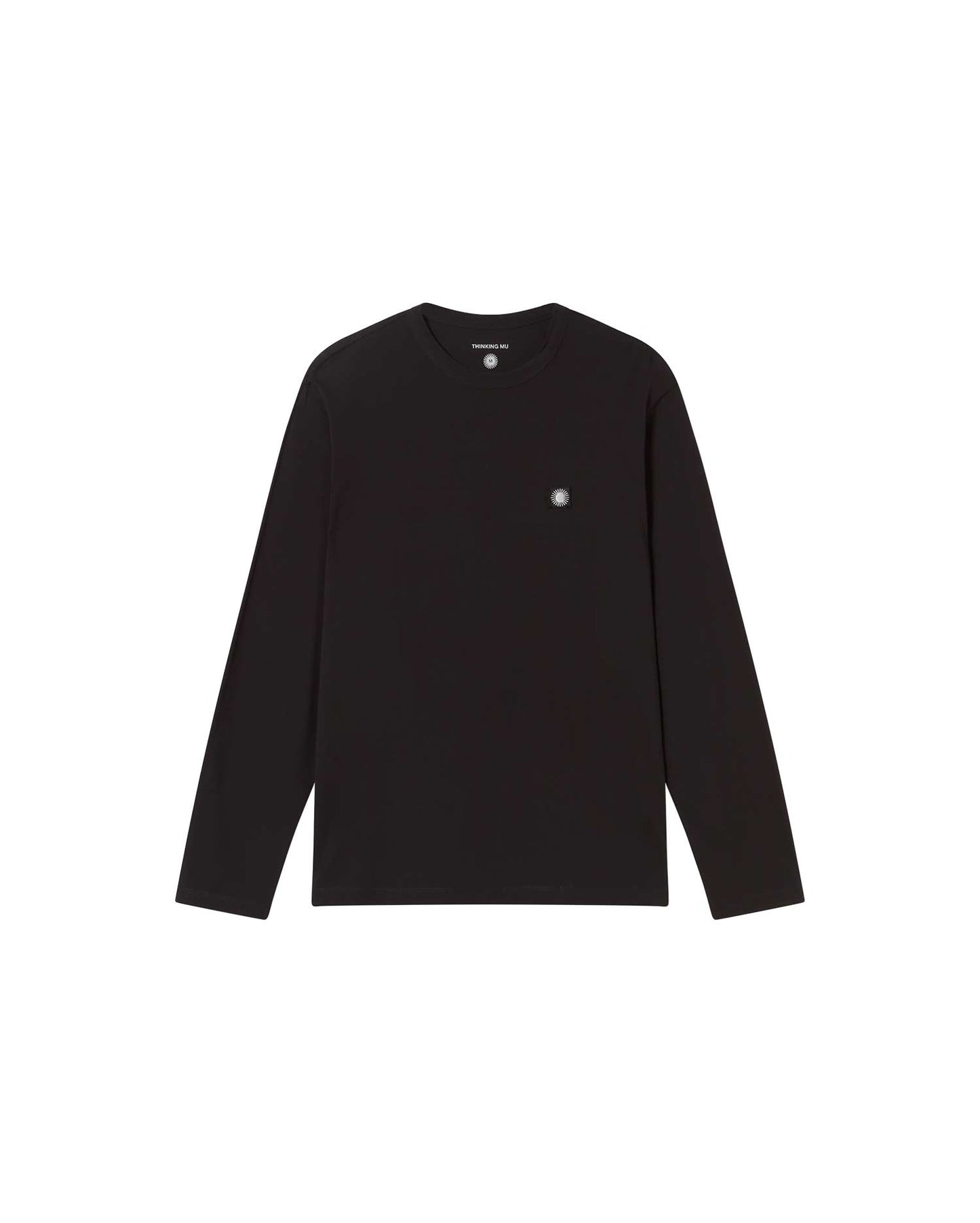 Camiseta negra sol retro Emilio sostenible - silueta 1