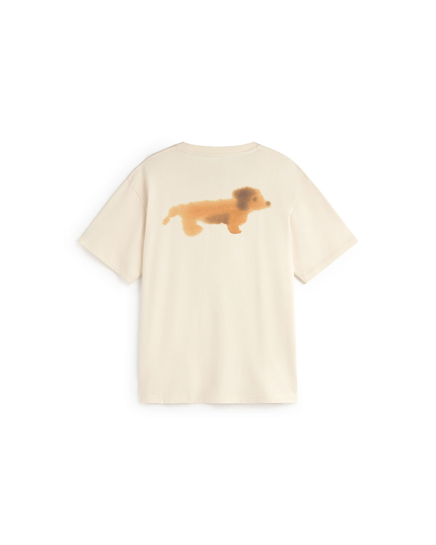 Camiseta blanca perro salchicha Aaron sostenible silueta - 1