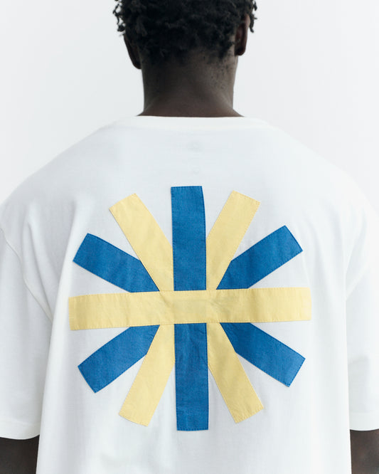 Camiseta blanca patched sol espalda Aaron sostenible - 3