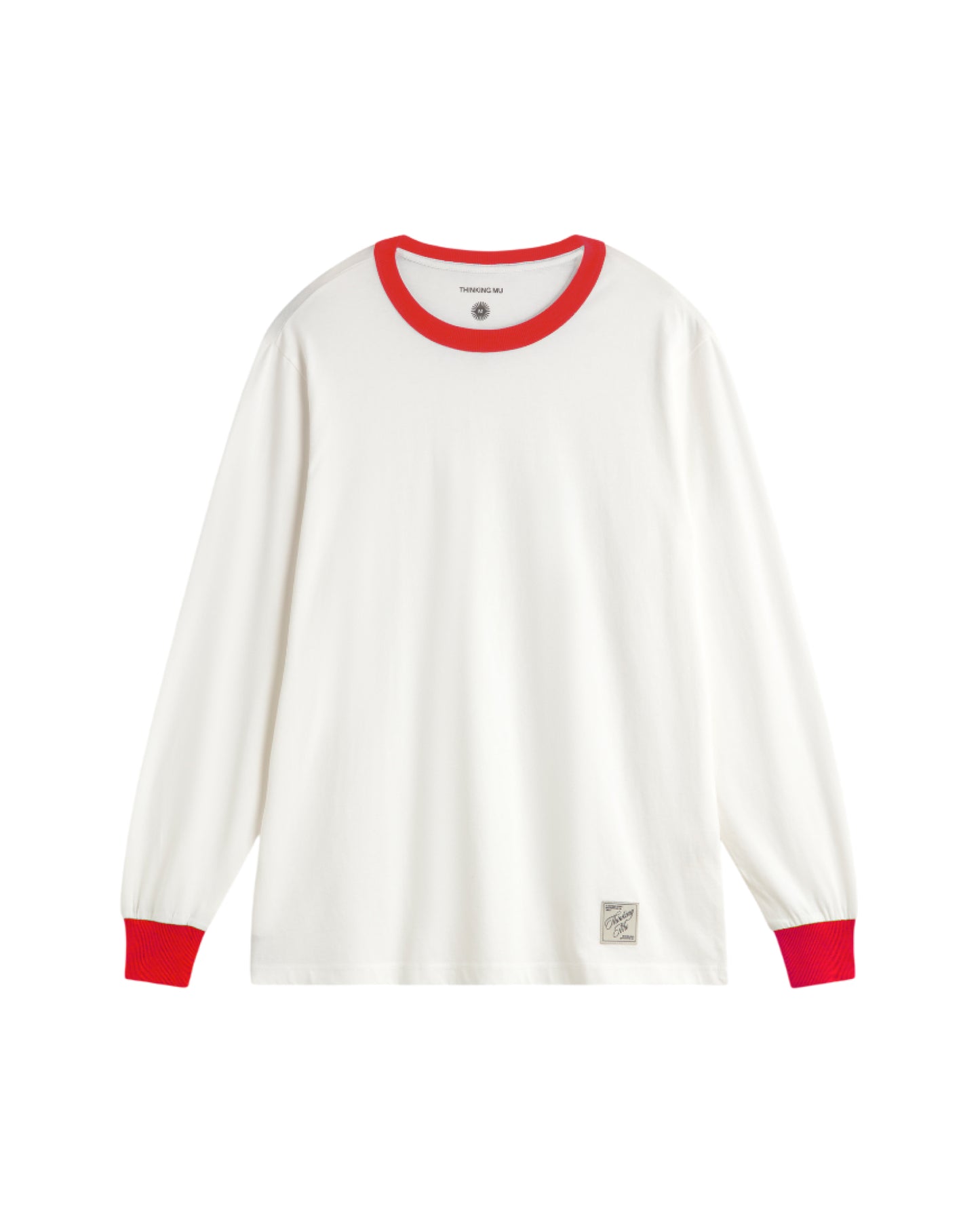 Camiseta manga larga puños rojos Emilio R sostenible silueta - 1