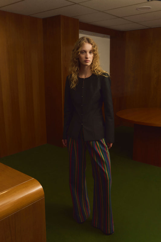 Wide-leg low-rise striped Patricia trousers