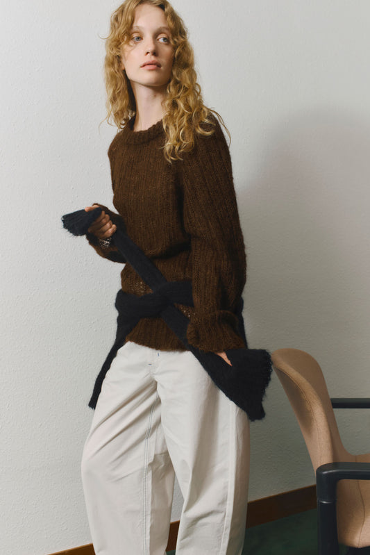 Transparent braun Pullover Amal aus Alpakawolle