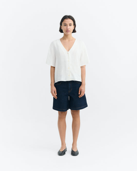 Blusa blanca hemp Libelula sostenible - 1