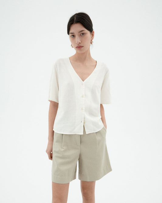 Blusa blanca hemp Libelula sostenible-1