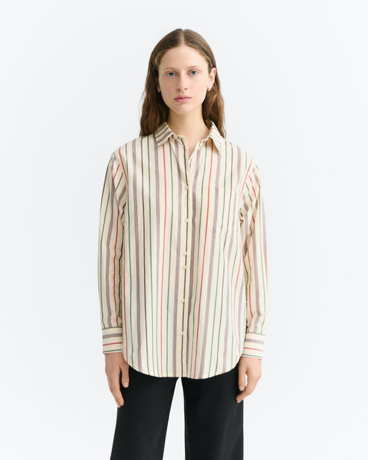 Camisa oversize rayas multicolor cruda Odelia sostenible - 2