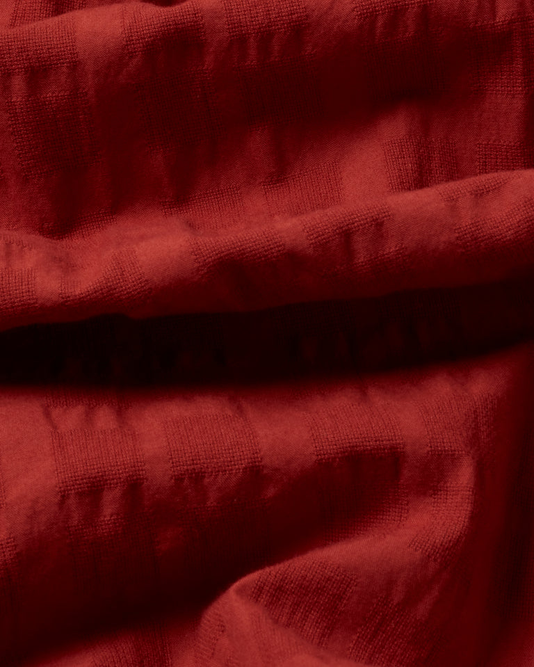 Vestido rojo cuadrito Amapola sostenible -silueta 3