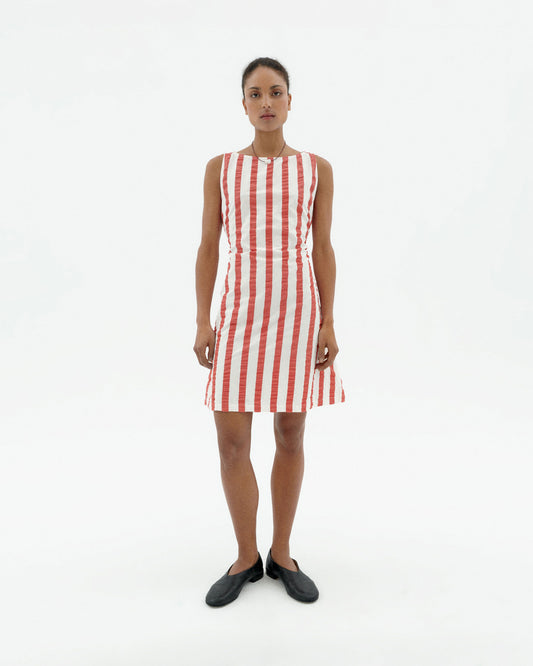 Vestido rayas rojas Cecile sostenible-1