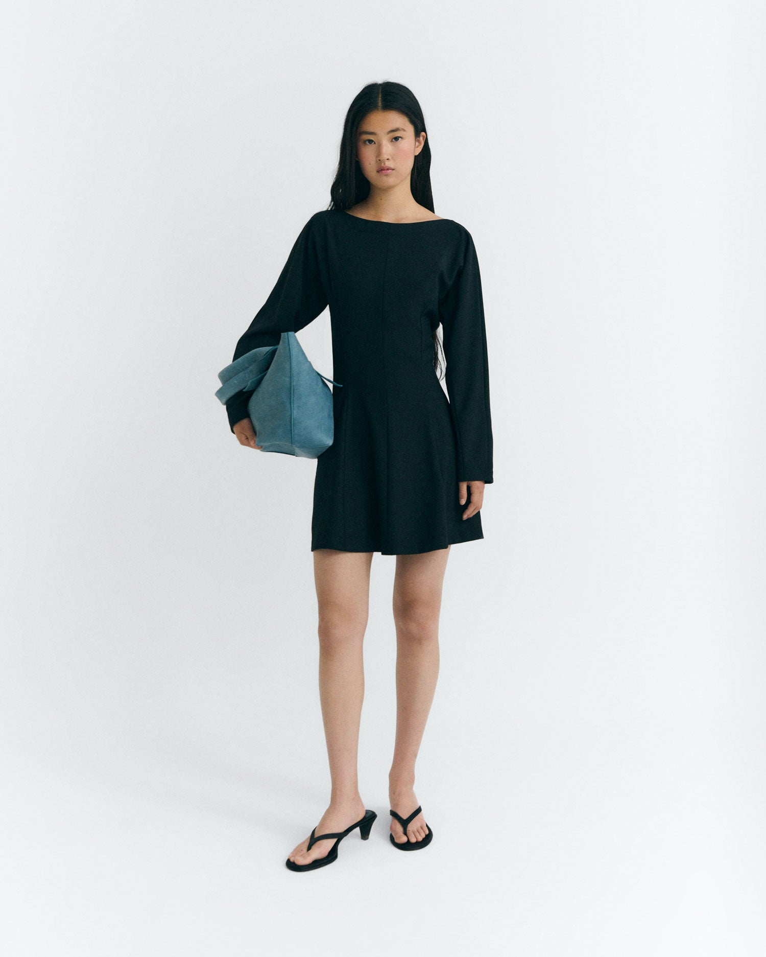 black wool mini dress Amanda Uprichard Strapless Puzzle Mini Dress main image 0