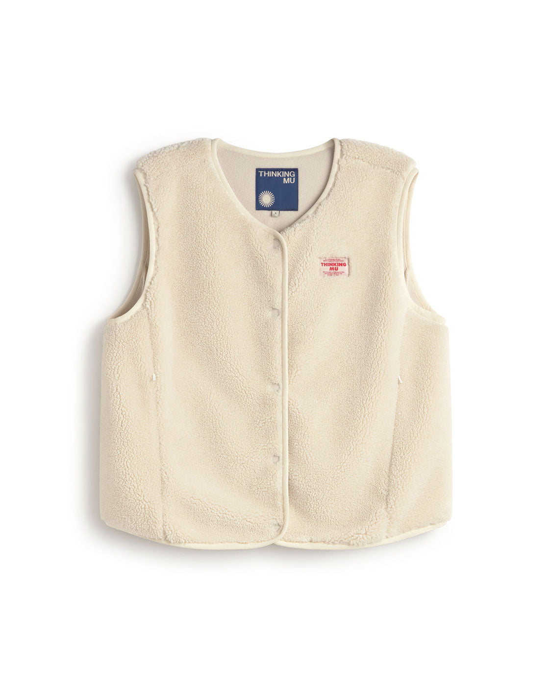 Chaleco borreguito crudo Jay sostenible silueta - 1