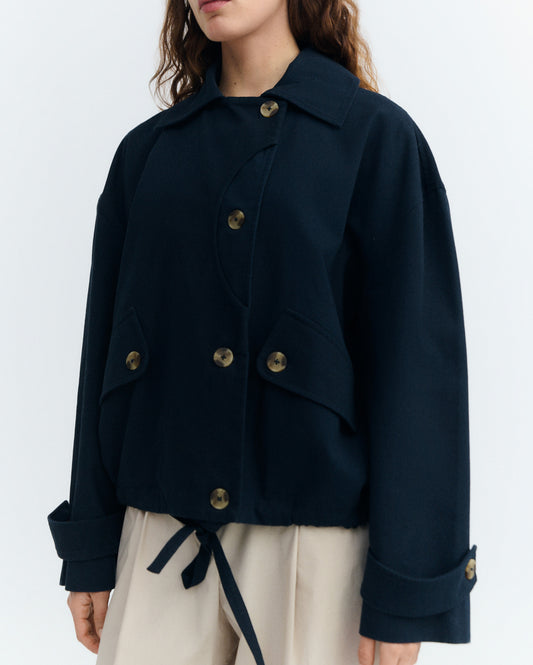 Chaqueta oversize navy Norma sostenible - 1