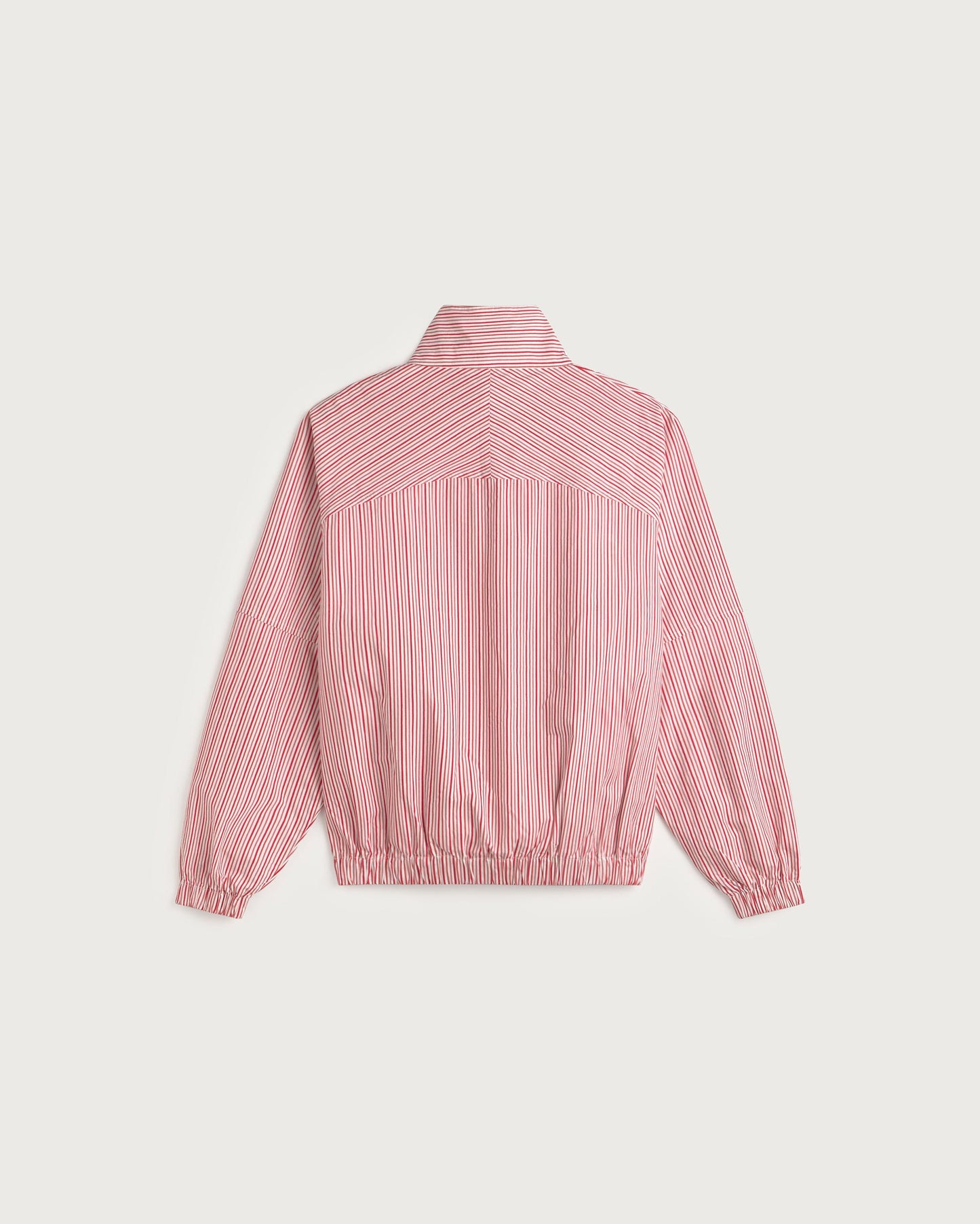 Chaqueta bomber rayas rosa y roja Monica sostenible silueta - 3