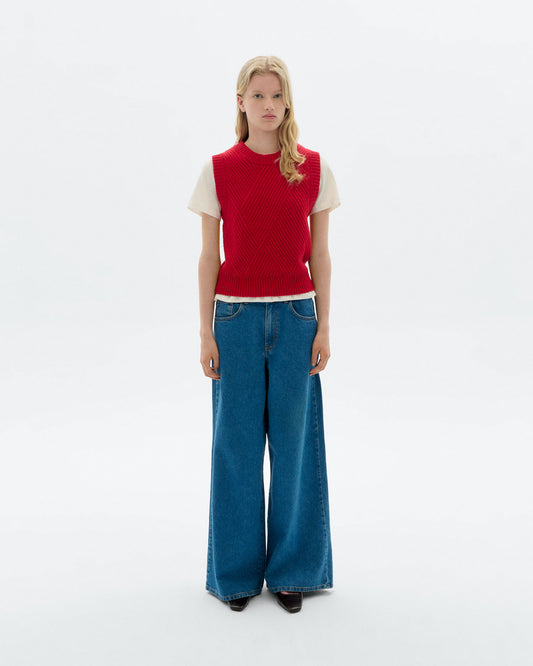 Chaleco punto lana rojo Kaia sostenible - 2