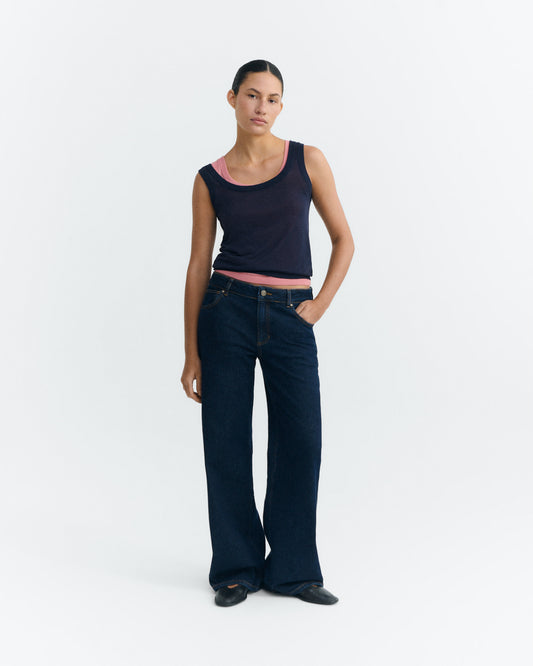 Top punto navy semitransparente Nocta sostenible - 1