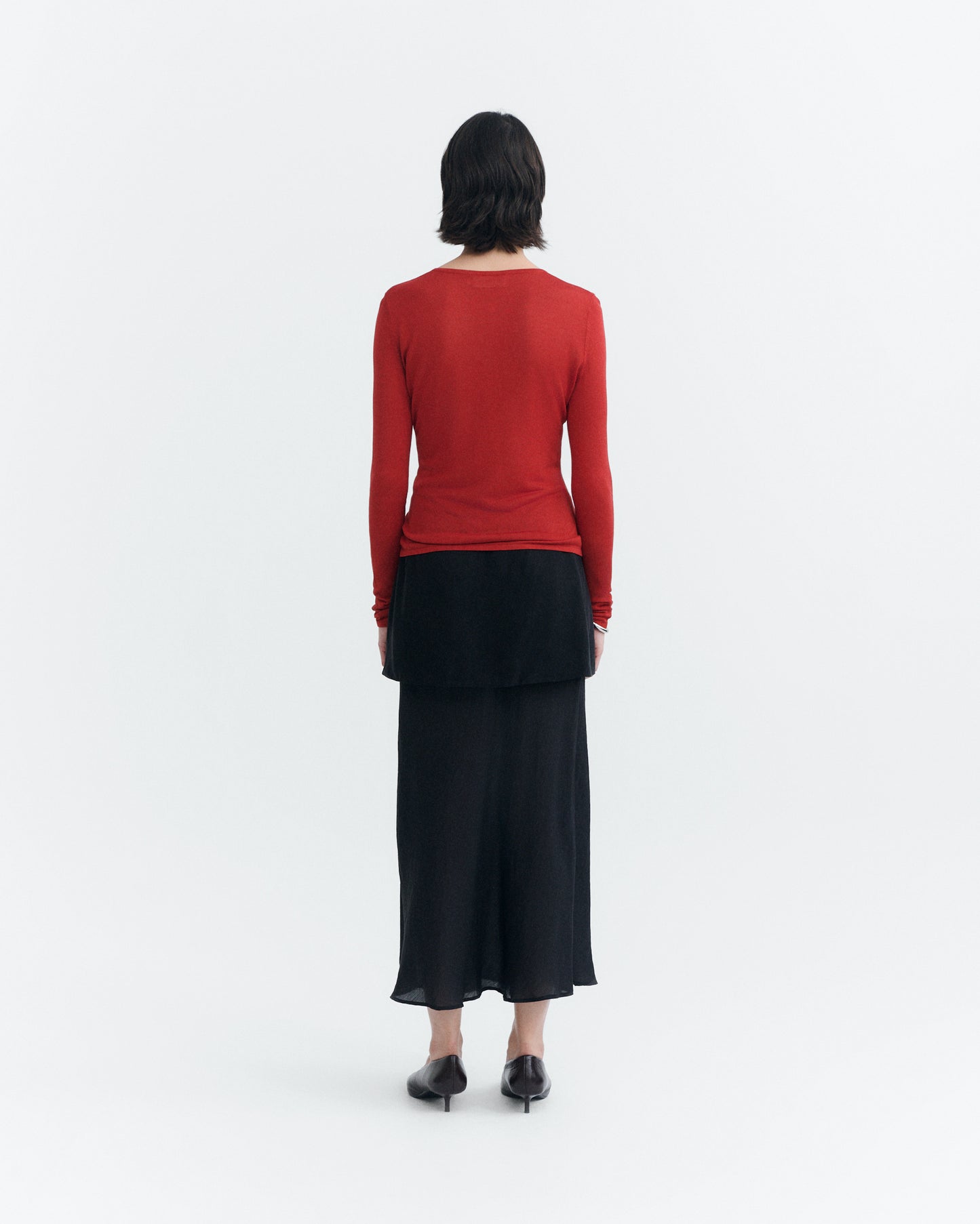 Cardigan punto rojo transparente Manon sostenible - 4