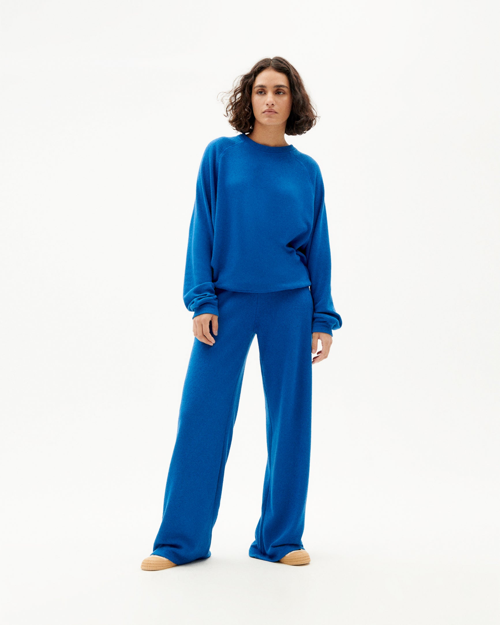 Trash Eri women's sustainable blue pants : Thinking Mu – Thinking MU