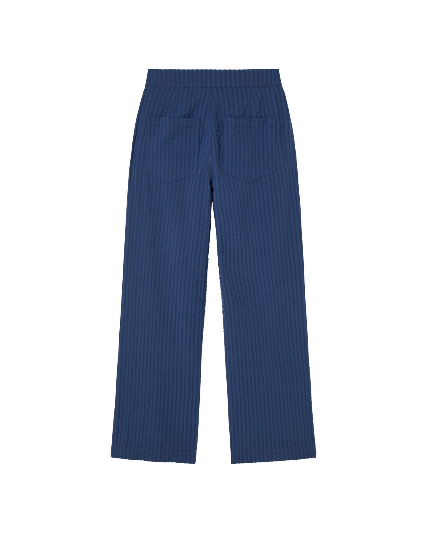 Pantalón azul seersucker Manolita sostenible - silueta 2