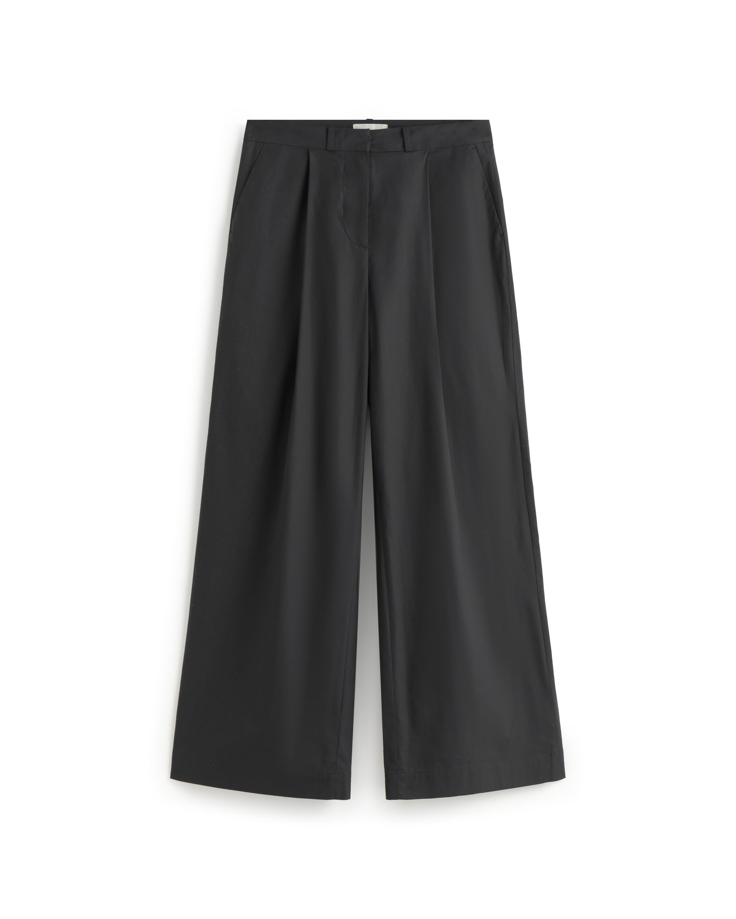 Pantalón popelin wide leg azul Patty sostenible silueta - 1