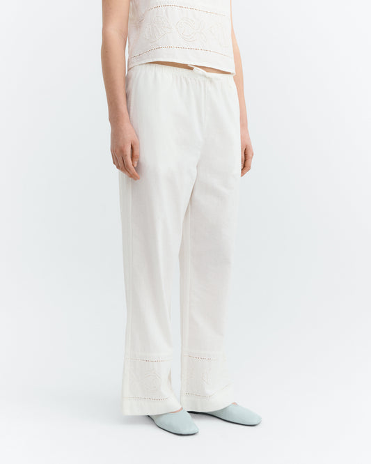 Pantalón relaxed bordado blanco Brigitte sostenible - 2