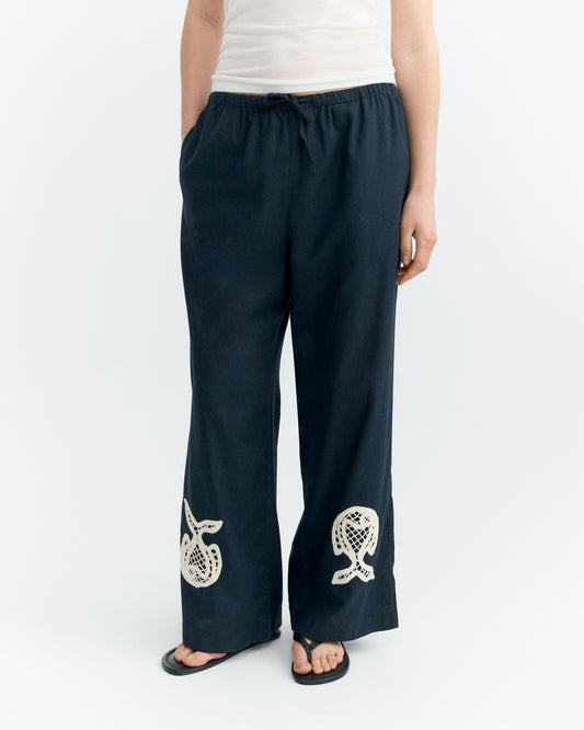 Pantalón relaxed bordado a mano fish Brigitte sostenible - 2