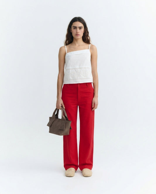 Pantalón tiro alto rojo Karina - sostenible - 5.1