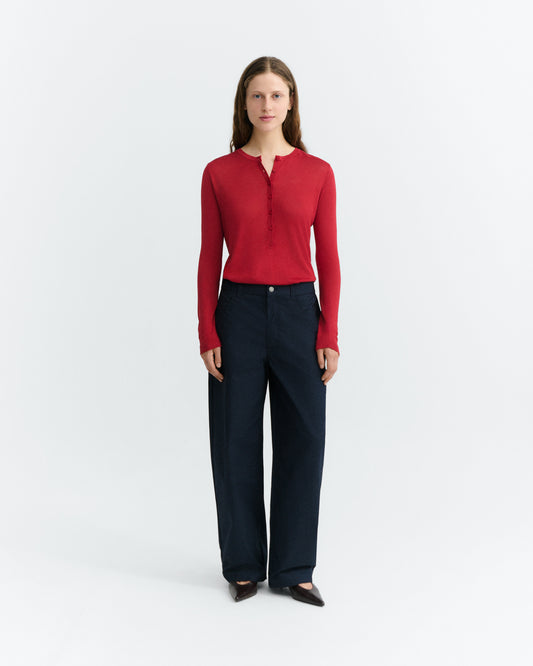 Pantalón barrel navy Marissa sostenible - 1