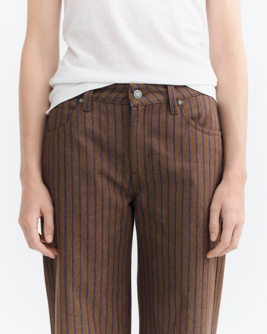 Pantalón tiro bajo rayas tinte natural marrón Kettan sostenible - 2