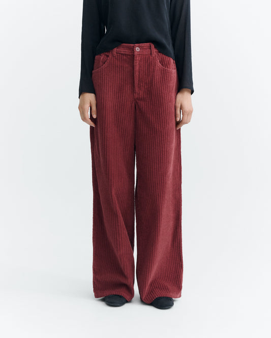Pantalón wide leg pana rojo Hedda sostenible - 2