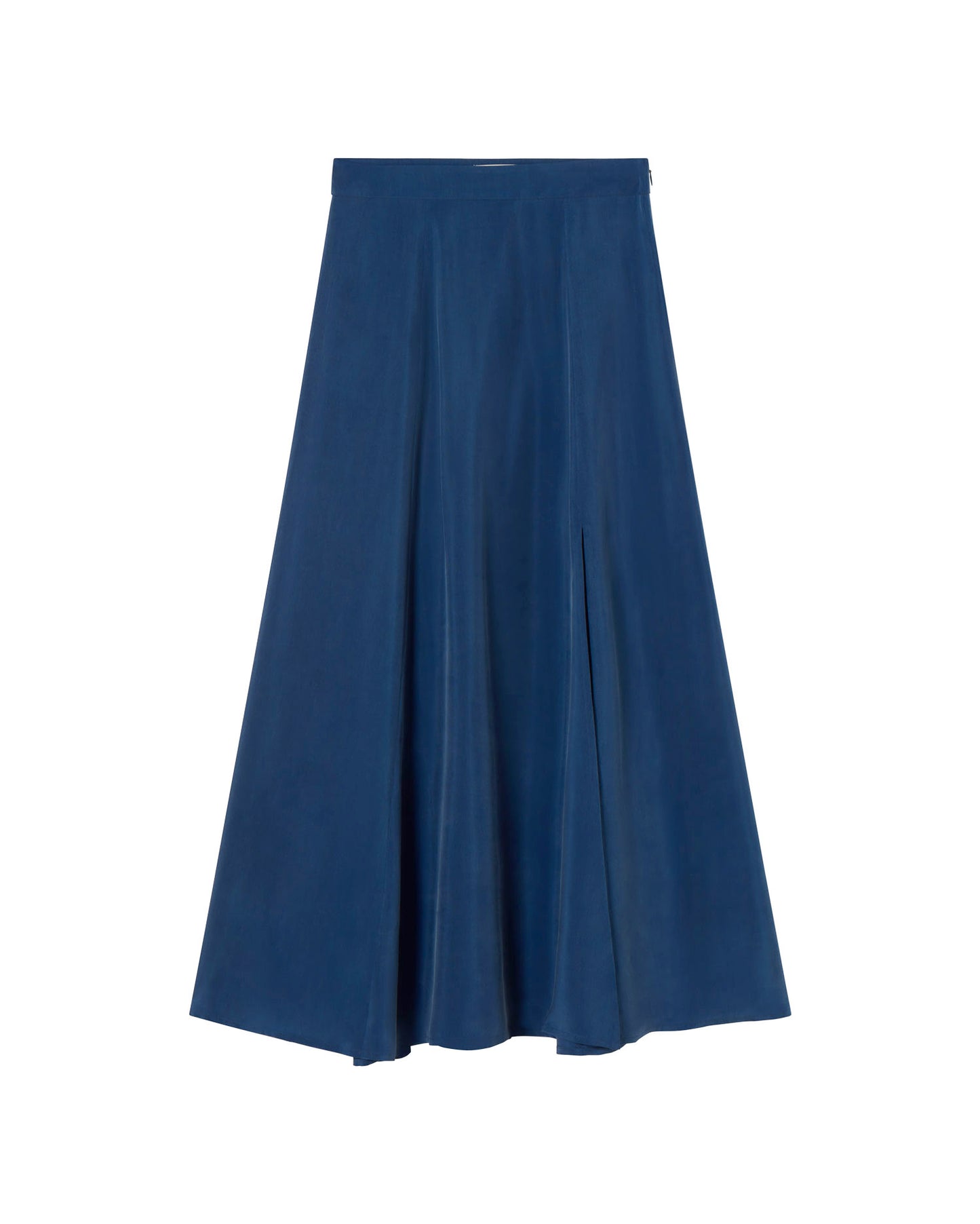 Falda azul cupro Tora sostenible - silueta 1