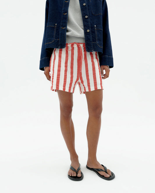Short rayas rojas Geranio sostenible-1