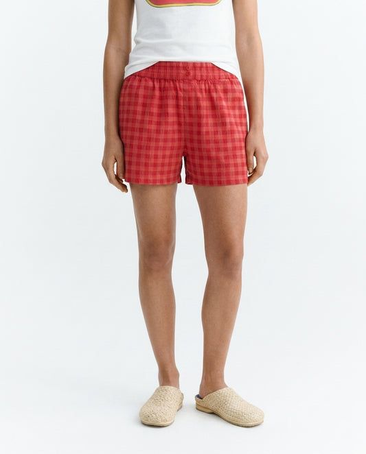 Shorts seersucker rojo Geraldine sostenible - 1.1
