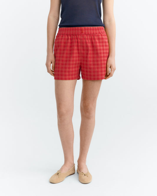 Shorts seersucker rojo Geraldine sostenible - 2