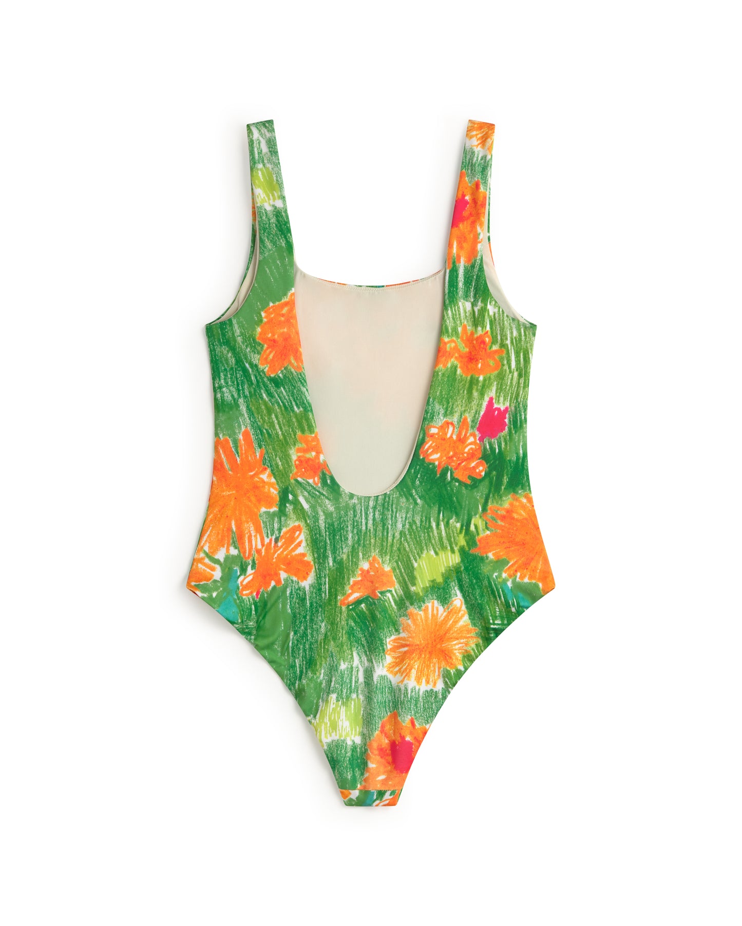 Bañador flores crayon Amalfi sostenible silueta - 3