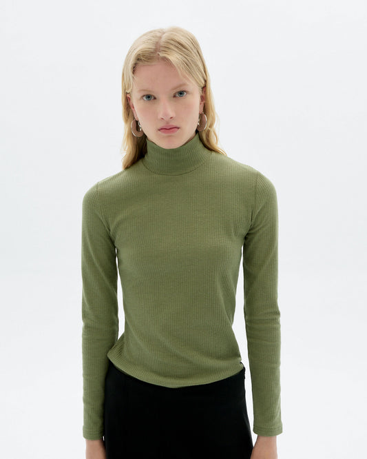 Top cuello alto verde hemp Aine sostenible - 1