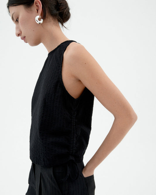 Top negro seersucker Florence sostenible-3