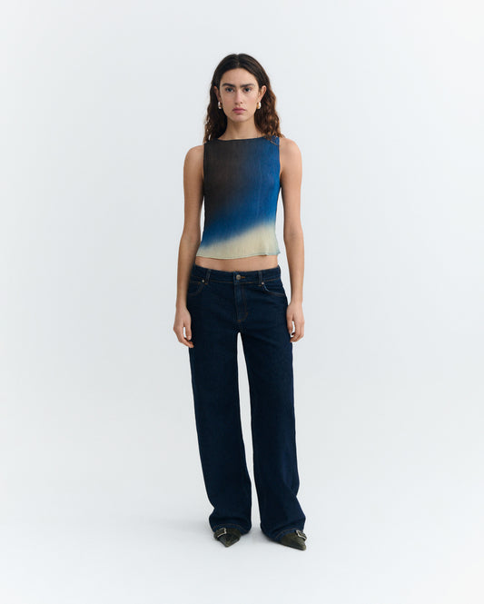 Top plisado marrón glass Dora sostenible - 1