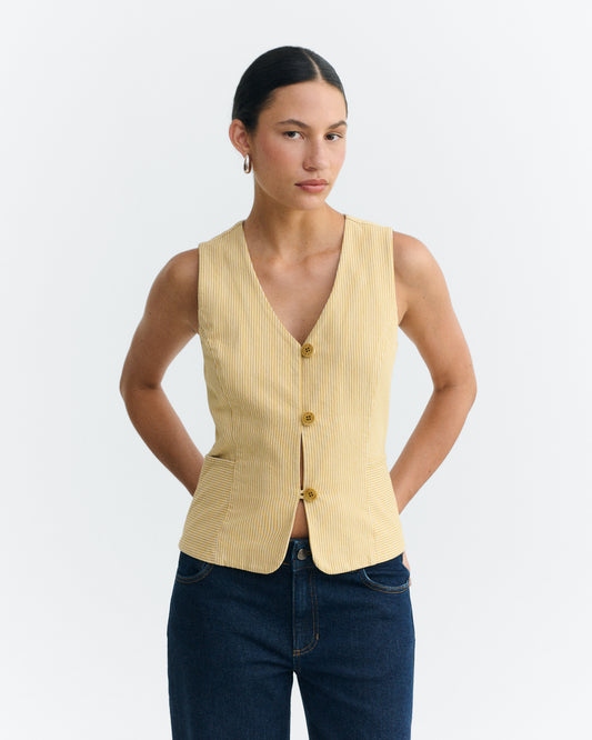 Chaleco rayas amarillo Alisa sostenible - 2