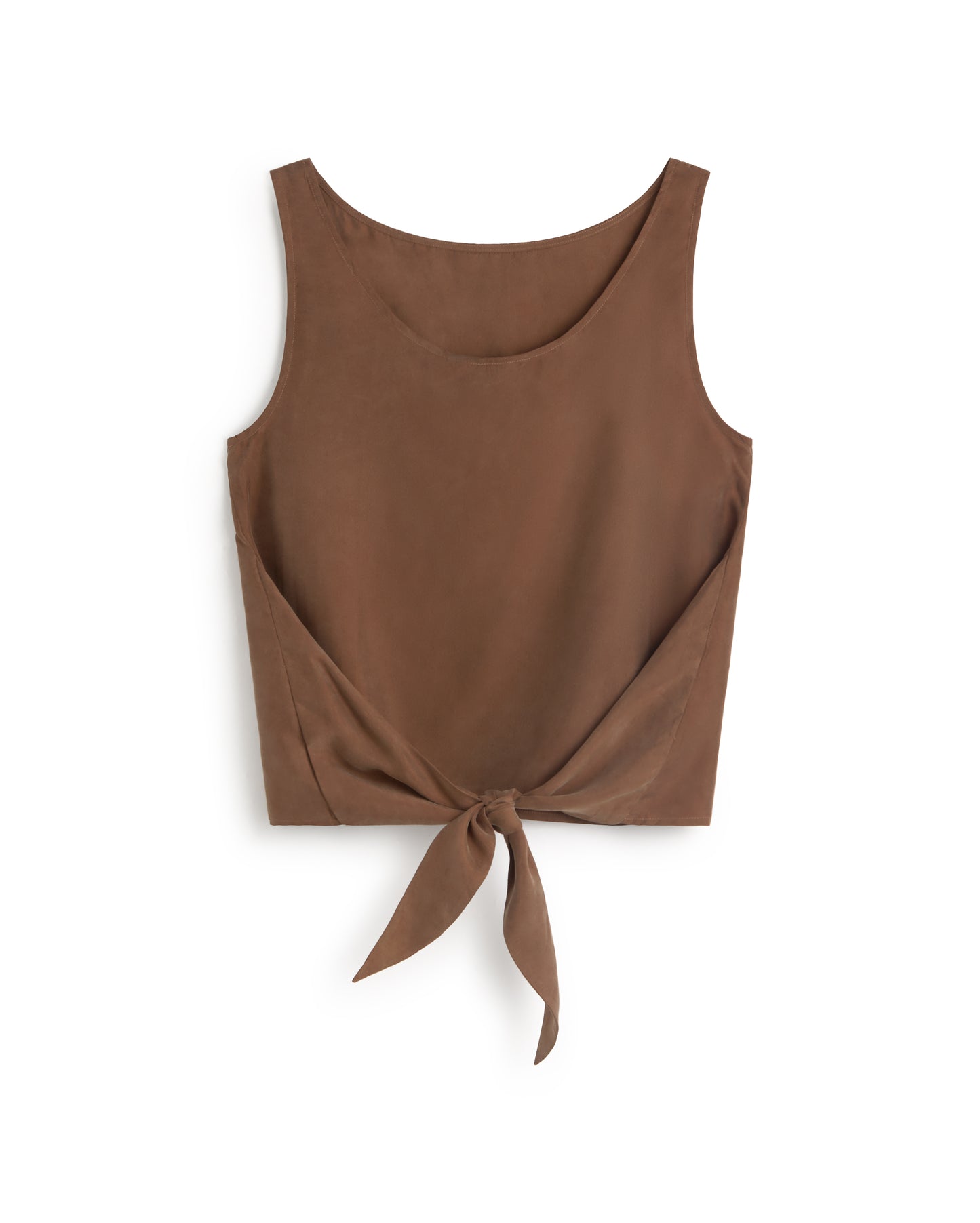 Top marrón lazo cupro Solea sostenible silueta - 3
