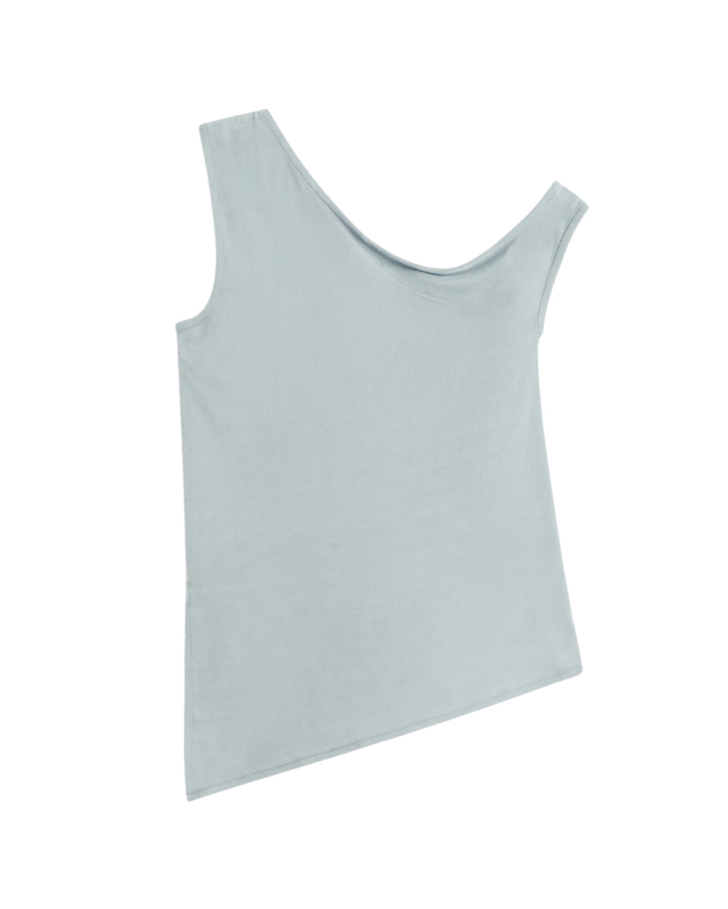 Top azul asimétrico Zohar sostenible silueta - 1