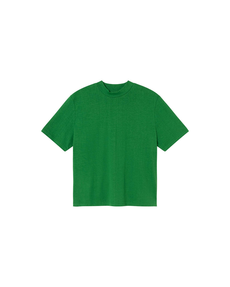 Camiseta gruesa verde hemp Aidin sostenible-foto silueta6