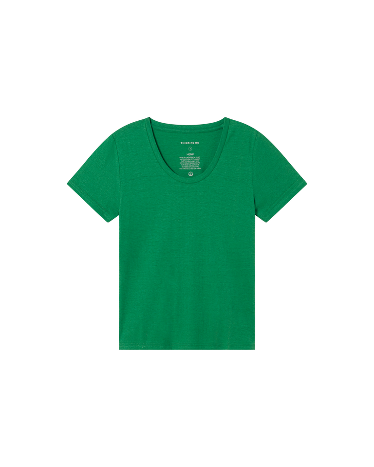 Camiseta verde hemp Regina sostenible -siluetax